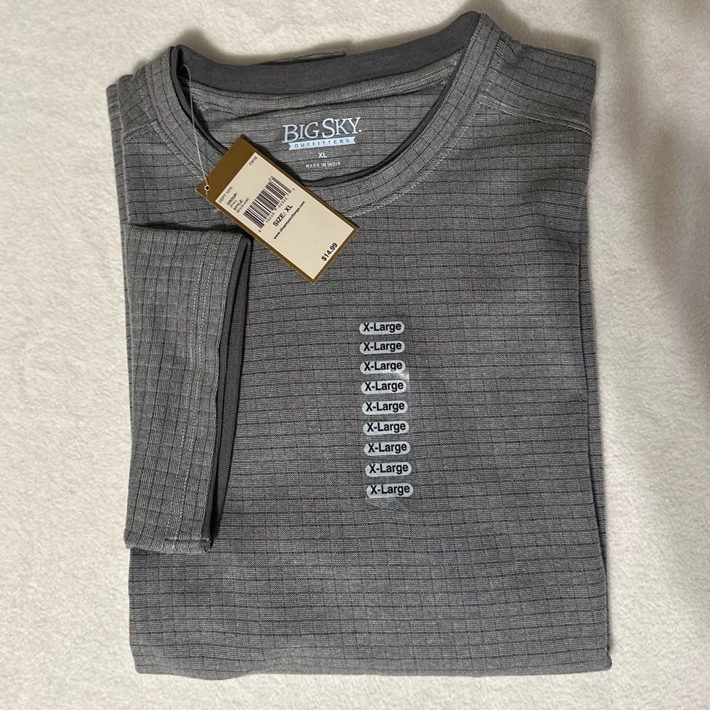Big Sky Outfitters XL Men’s Tee Gray NWT Cotton Blend Short Sleeve